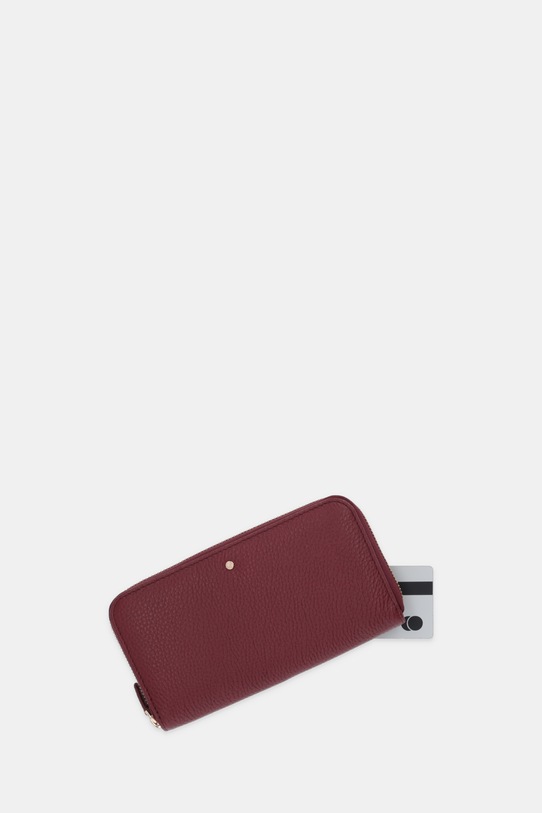 Akcesoria Geox portfel skórzany D35K3H-00046 D.WALLET D35K3H.00046.C9999 bordowy