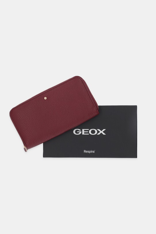 Geox portfel skórzany D35K3H-00046 D.WALLET D35K3H.00046.C9999 bordowy