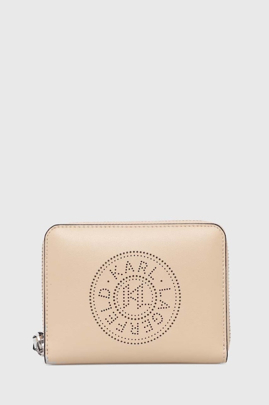 Портмоне Karl Lagerfeld гладка кожа бежов 241W3229