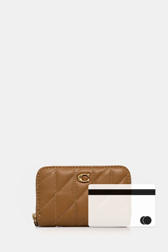 Kožená peňaženka Coach béžová CM505