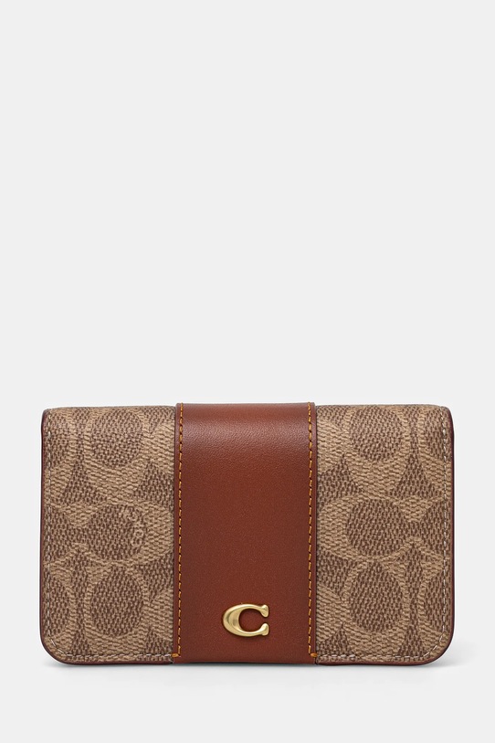 Кожен портфейл Coach гладка кожа кафяв CR542