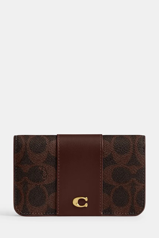 Coach portfel skórzany skóra licowa brązowy CR542