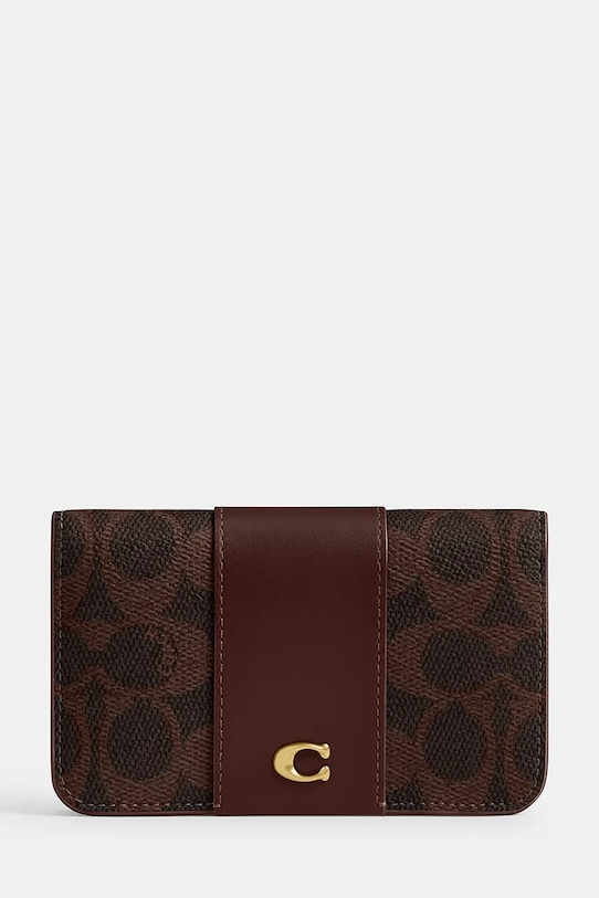 Coach portfel skórzany skóra licowa brązowy CR542