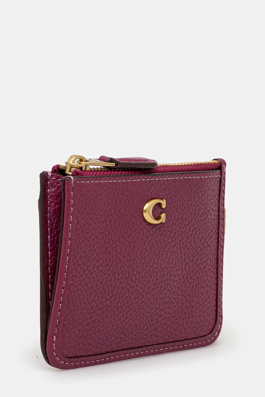 Coach etui na klucze skórzane CR550 różowy AW24