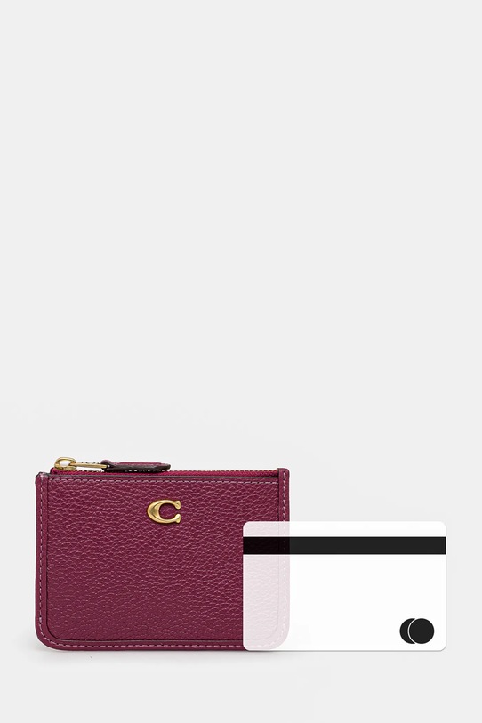 Шкіряний чохол для ключів Coach рожевий CR550