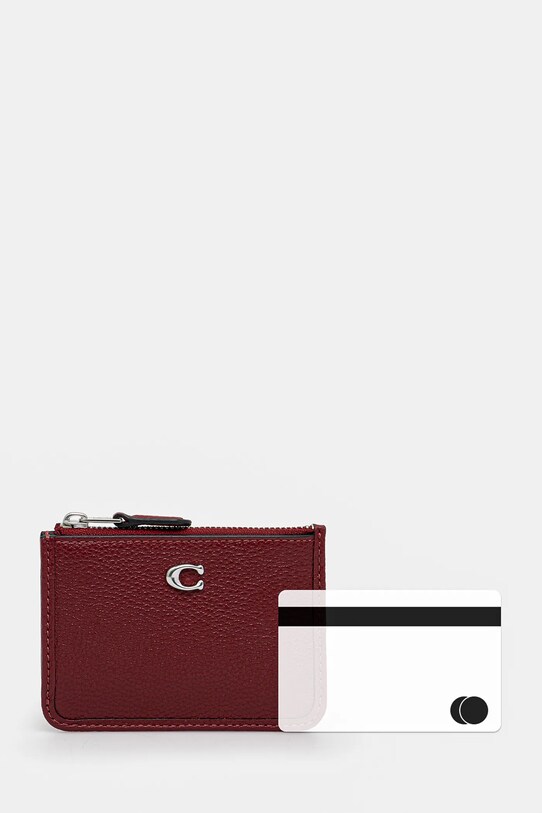 Coach leather key case maroon CR550