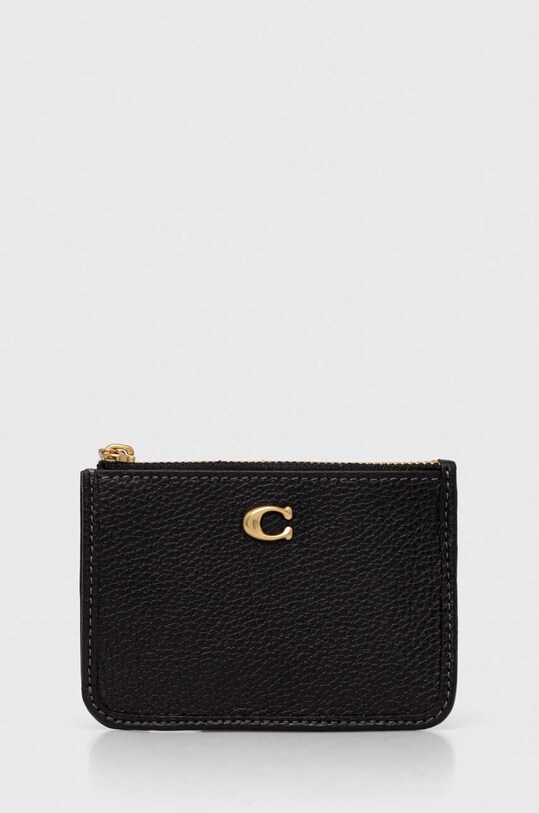 Coach etui na klucze skórzane czarny CR550