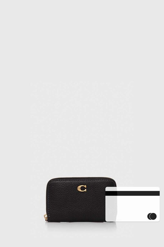 Кожаный кошелек Coach чёрный CR551