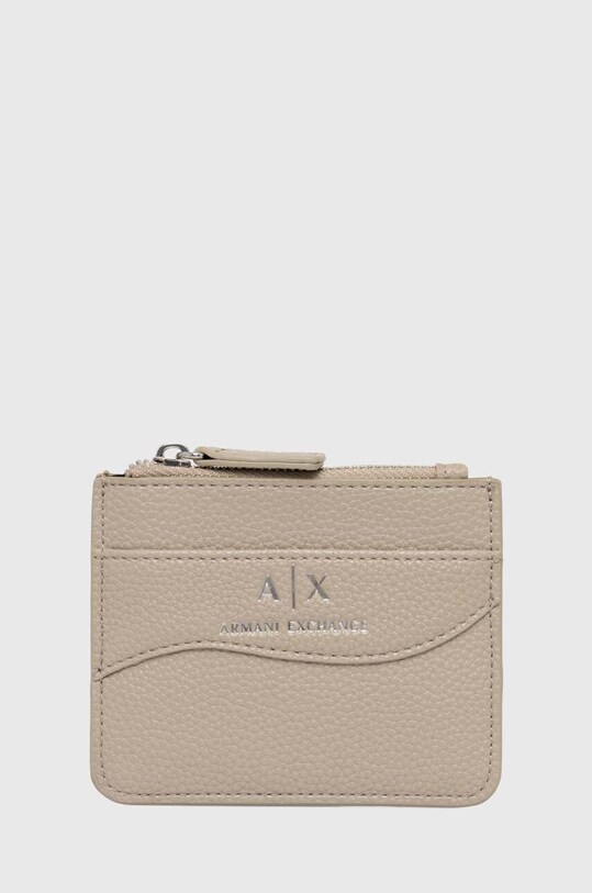 Armani Exchange etui na karty imitacja skóry licowej beżowy 948539.CC783