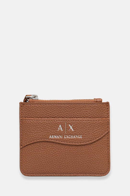 Pouzdro na karty Armani Exchange imitace kůže hnědá 948539.CC783