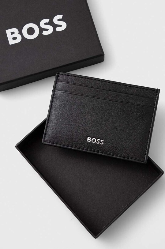Akcesoria BOSS etui na karty skórzane 50519269 czarny