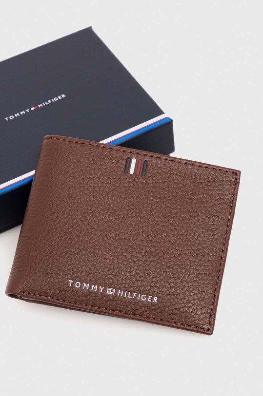 Tommy Hilfiger portfel skórzany brązowy AM0AM11854