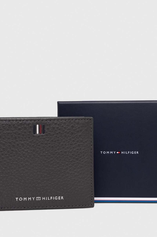 Δερμάτινο πορτοφόλι Tommy Hilfiger AM0AM11854 γκρί