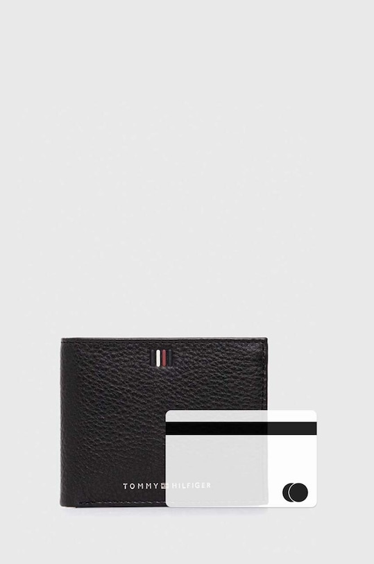 Δερμάτινο πορτοφόλι Tommy Hilfiger AM0AM11854 μαύρο