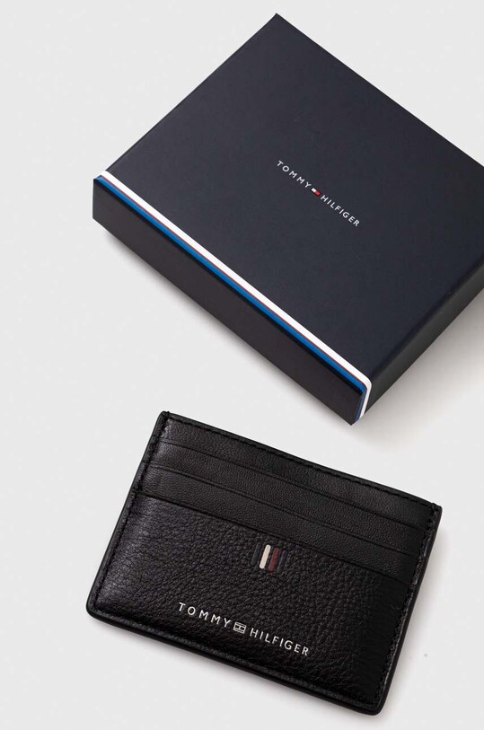 Akcesoria Tommy Hilfiger etui na karty skórzane AM0AM11858 czarny