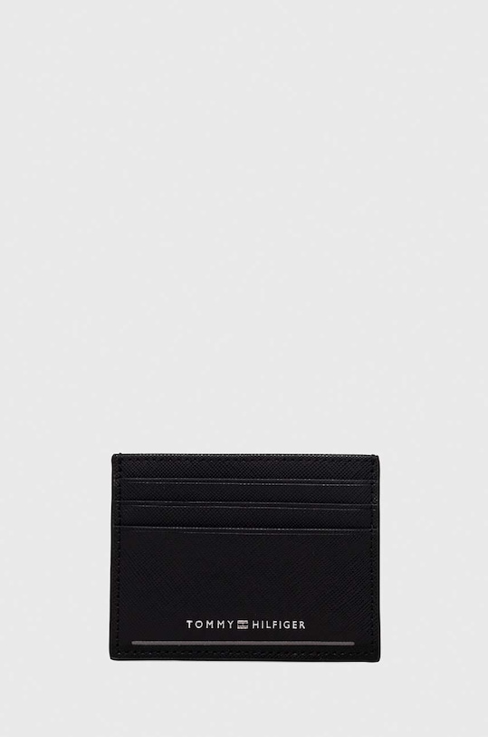 Kožené puzdro na karty Tommy Hilfiger puzdro na karty čierna AM0AM11863
