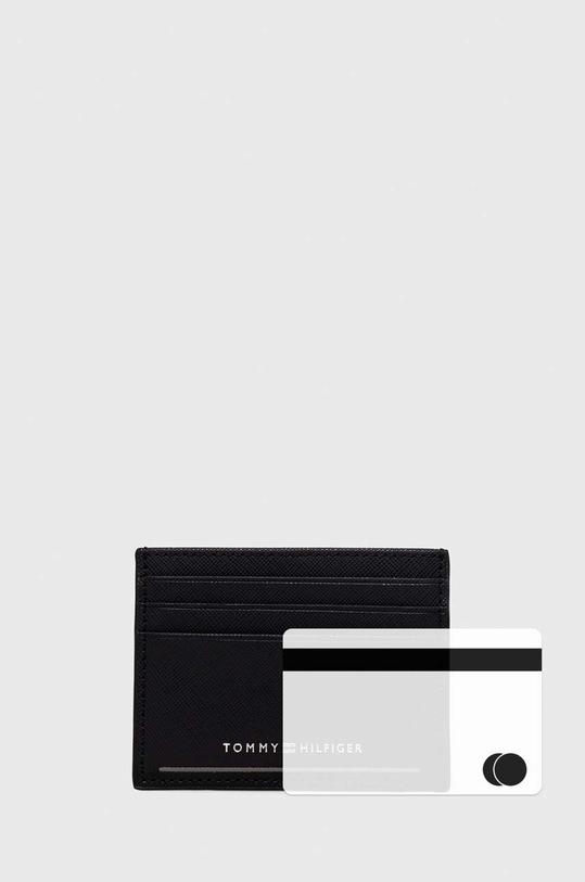 Tommy Hilfiger etui na karty skórzane czarny AM0AM11863