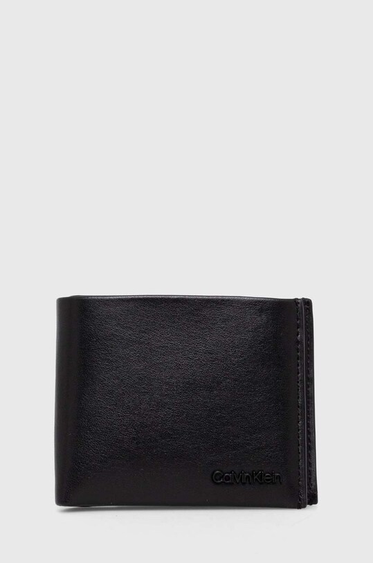 Kožni novčanik Calvin Klein bez uzorka crna K50K511276