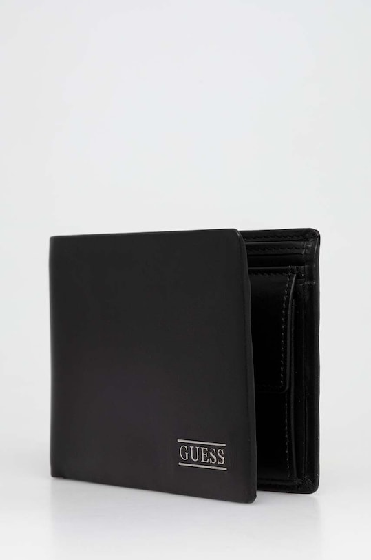 Кожаный кошелек Guess SMNEBR.LEA20 чёрный AW25
