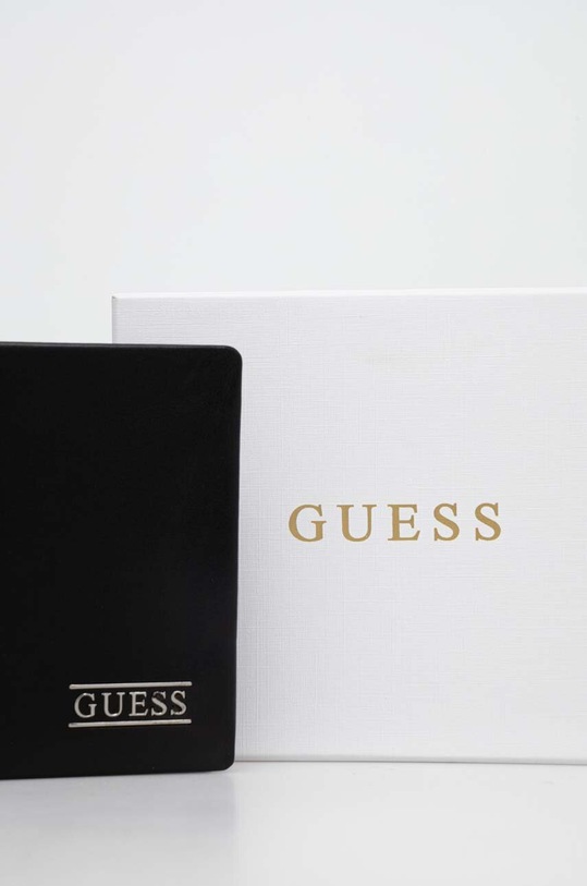 Guess portofel de piele SMNEBR.LEA20 negru