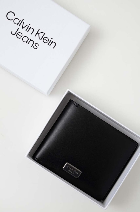 Calvin Klein Jeans bőr pénztárca K50K511432 fekete