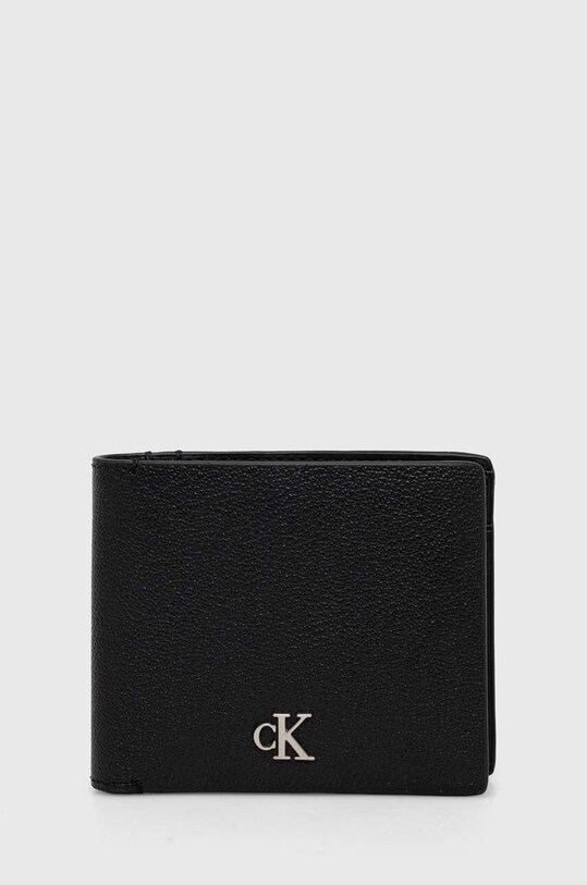 Calvin Klein Jeans portafoglio in pelle pelle fiore nero K50K511444