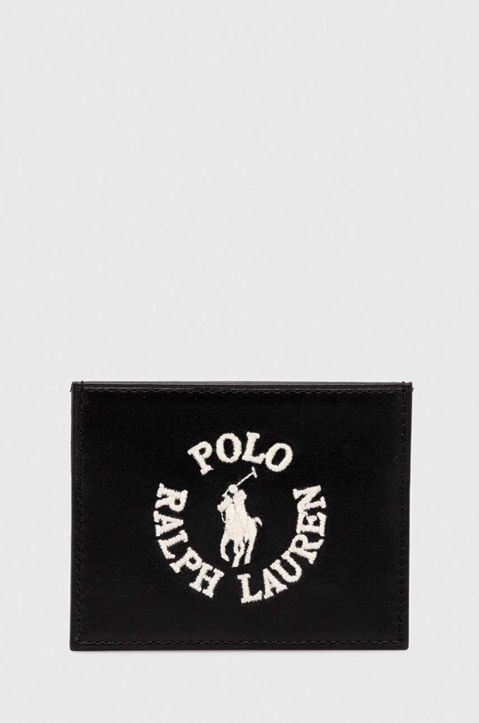 Kožni etui za kartice Polo Ralph Lauren bez uzorka crna 405898661