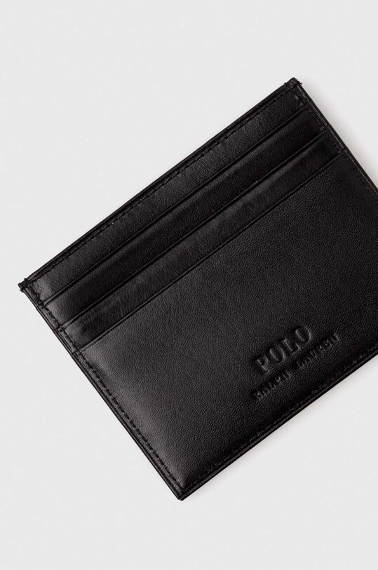 Kožni etui za kartice Polo Ralph Lauren 405898661 crna SS24