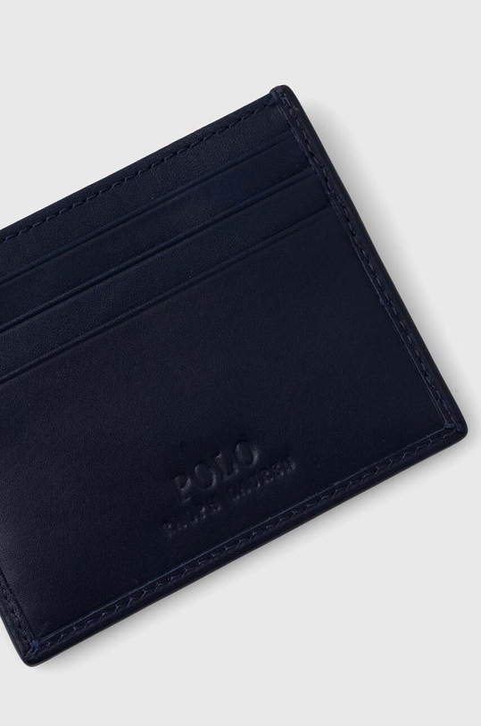 Δερμάτινη θήκη για κάρτες Polo Ralph Lauren 405931695 σκούρο μπλε SS24