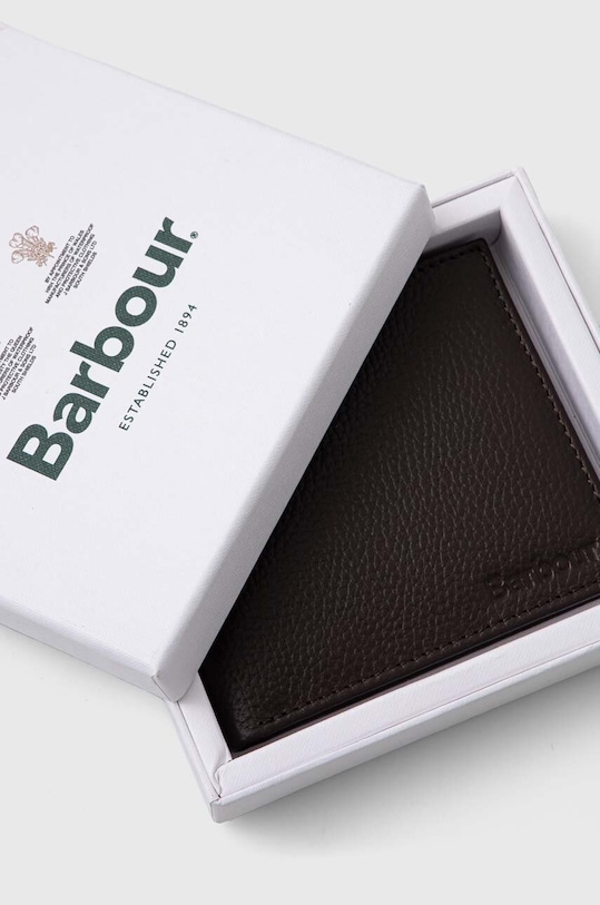 Kožená peněženka Barbour hnědá MLG0007
