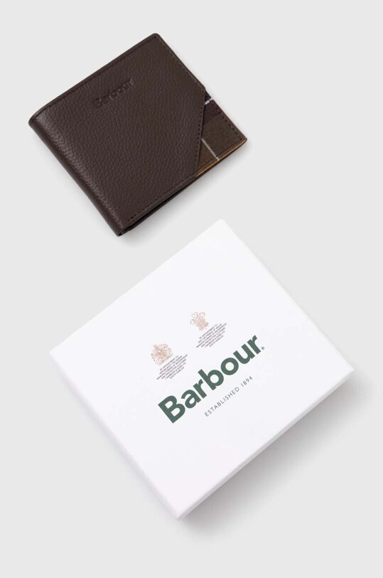 Шкіряний гаманець Barbour коричневий MLG0063