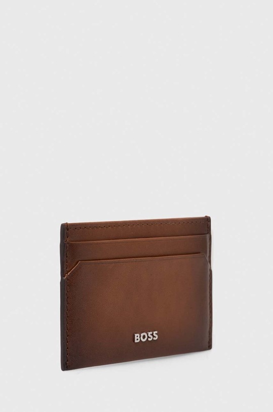 Δερμάτινη θήκη για κάρτες BOSS 50517236 καφέ SS24