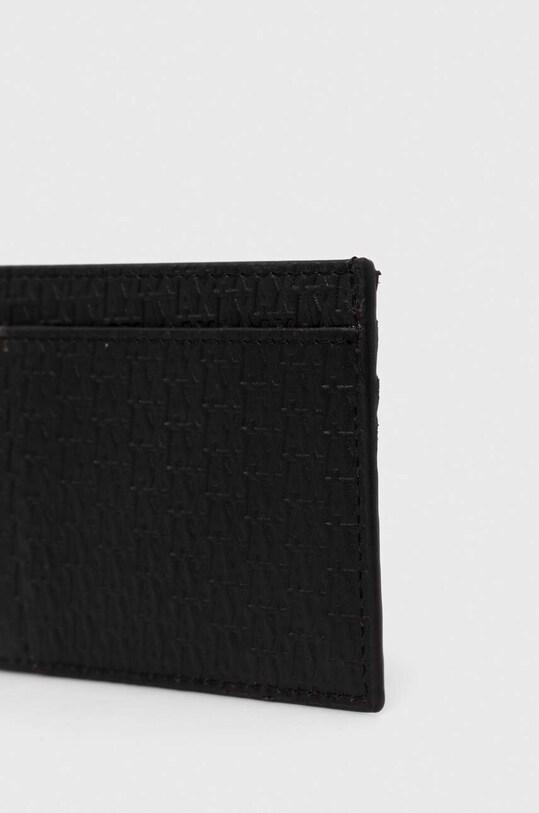 Armani Exchange card holder din piele si breloc 958539.4R847 negru SS24