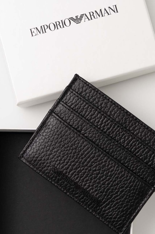 Kožni etui za kartice Emporio Armani crna Y4R173.Y068E.NOS