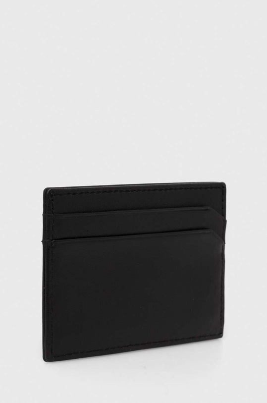 HUGO etui na karty skórzane 50516967 czarny SS24