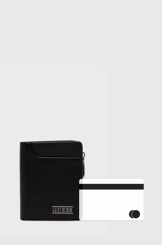 Guess portfel skórzany NEW BOSTON SMNEBR.LEA46 czarny