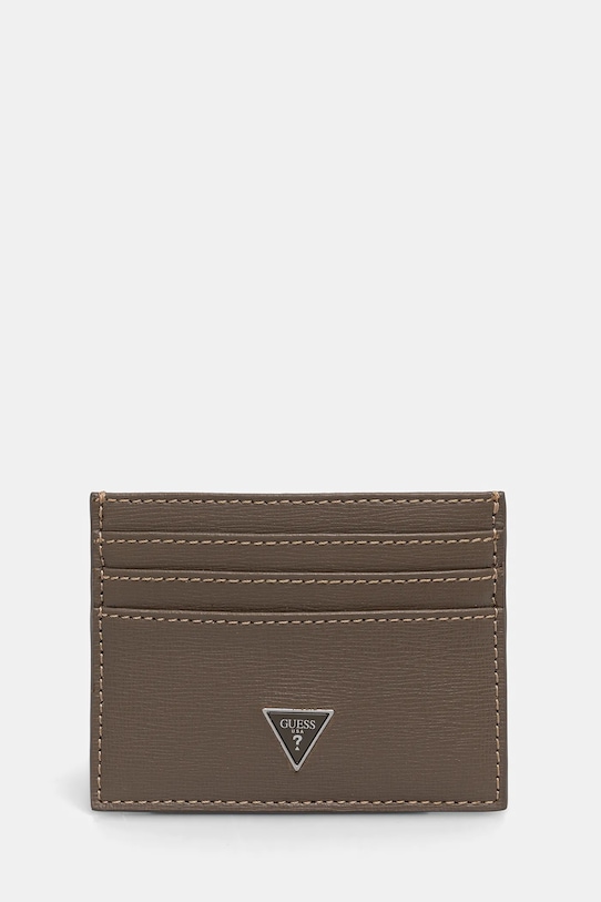 Guess etui na karty skórzane etui na karty brązowy SMCSLE.LEA25