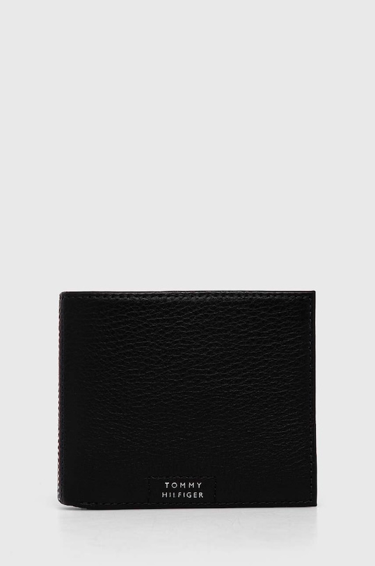 Δερμάτινο πορτοφόλι Tommy Hilfiger λείο δέρμα μαύρο AM0AM12188