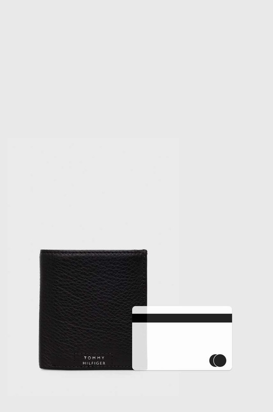 Kožená peňaženka Tommy Hilfiger AM0AM12190 čierna