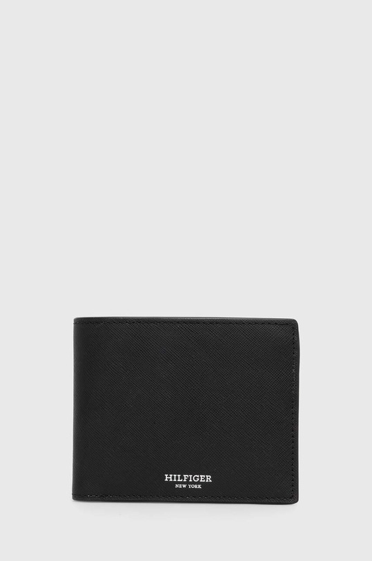Kožená peněženka Tommy Hilfiger přírodní kůže černá AM0AM12196