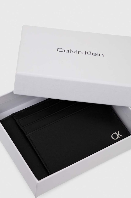 Doplňky Kožené pouzdro na karty Calvin Klein K50K511686 černá