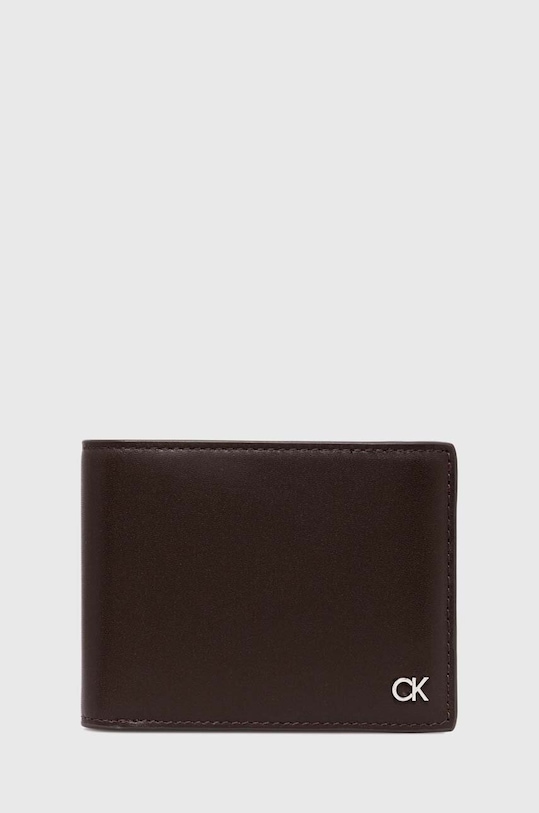 Kožená peňaženka Calvin Klein usňová koža hnedá K50K511689
