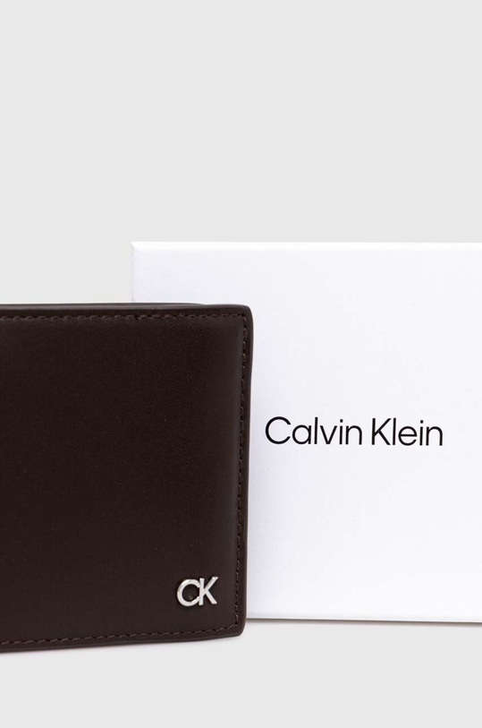 Kožená peňaženka Calvin Klein K50K511689 hnedá