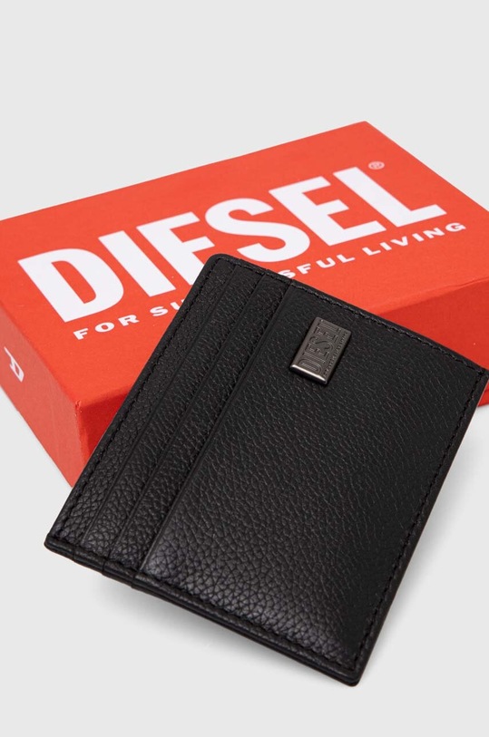 Akcesoria Diesel etui na karty skórzane X09910.P0685 czarny
