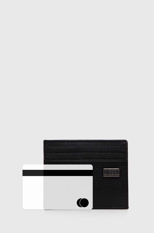 Diesel etui na karty skórzane czarny X09910.P0685