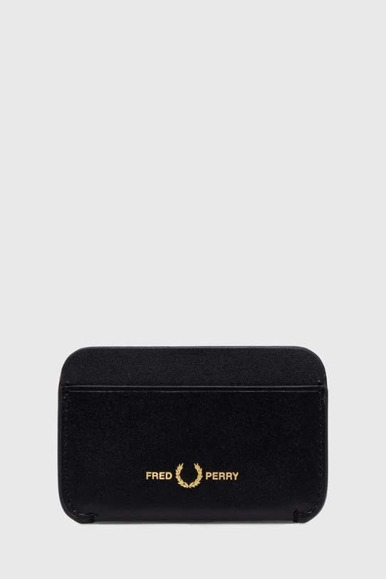 Kožené pouzdro na karty Fred Perry Burnished Leather Cardholder hladký černá L4334.102