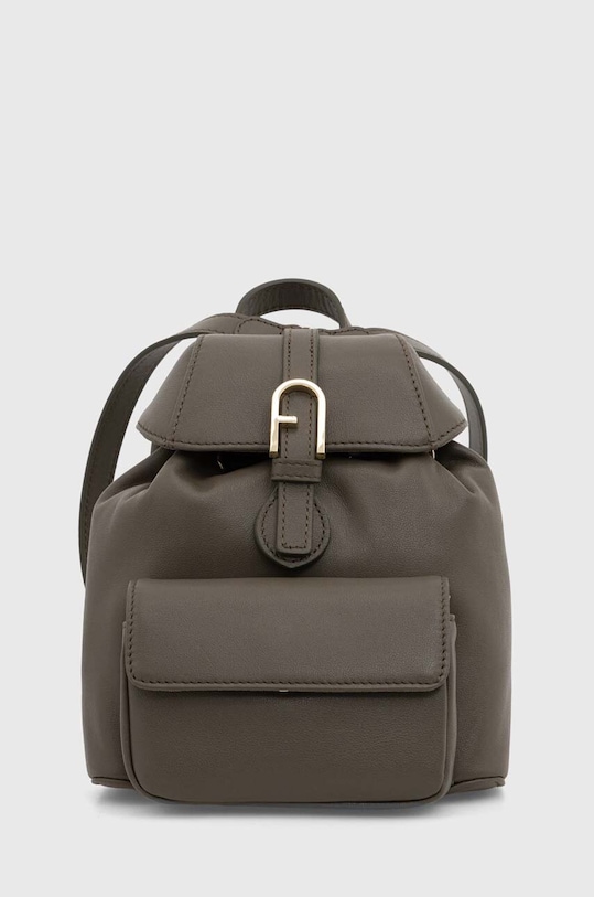 Furla plecak skórzany skóra licowa zielony WB01291.BX2045.2810S