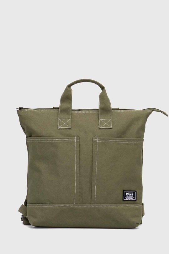 Vans rucsac din bumbac uni verde VN000HDEAMB1