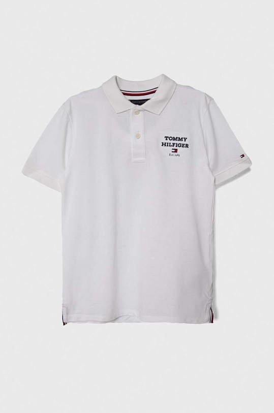 Tommy Hilfiger polo bawełniane dziecięce aplikacja biały KB0KB08738.PPYH