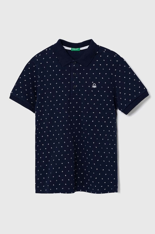 United Colors of Benetton polo bawełniane wzorzyste granatowy 38YVC301C.G.Seasonal
